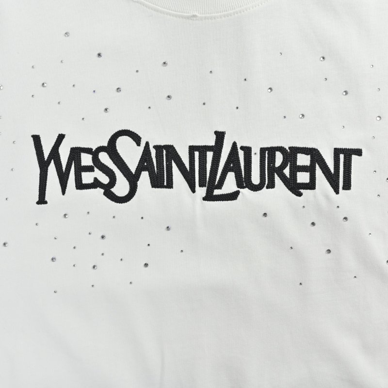 Yves Saint Laurent White Logo Short Sleeve T-Shirt view