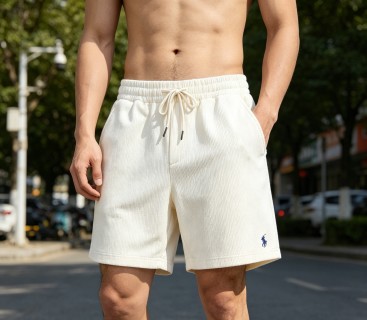 Polo Ralph Lauren Cream Ribbed Drawstring Shorts