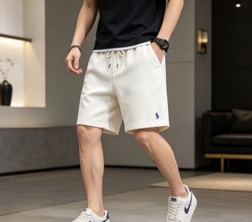 Polo Ralph Lauren Cream Ribbed Drawstring Shorts view 3