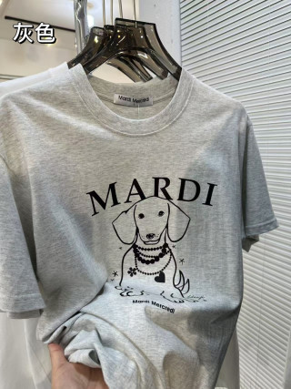 Mardi Dog Print Crew Neck T-Shirt White view 3