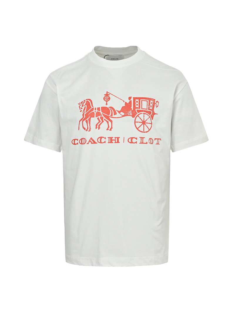 Gucci Horse Carriage Print White T-Shirt view
