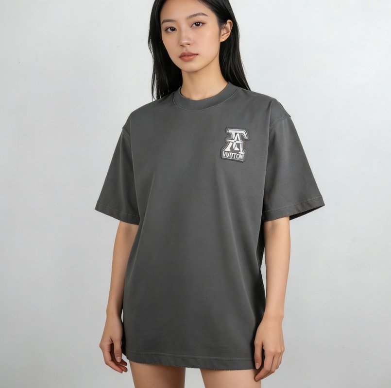 Louis Vuitton Monogram Logo Oversized T-Shirt Charcoal Grey