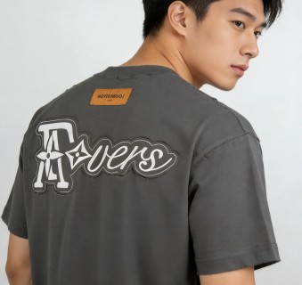 Louis Vuitton Monogram Logo Oversized T-Shirt Charcoal Grey view 4