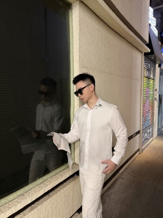 Dior White Long Sleeve Dress Shirt view 5
