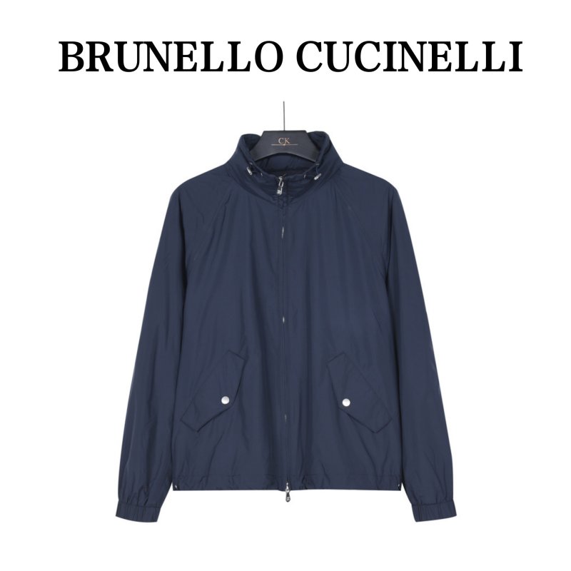 Navy Windbreaker Jacket with Ribbed Cuffs view