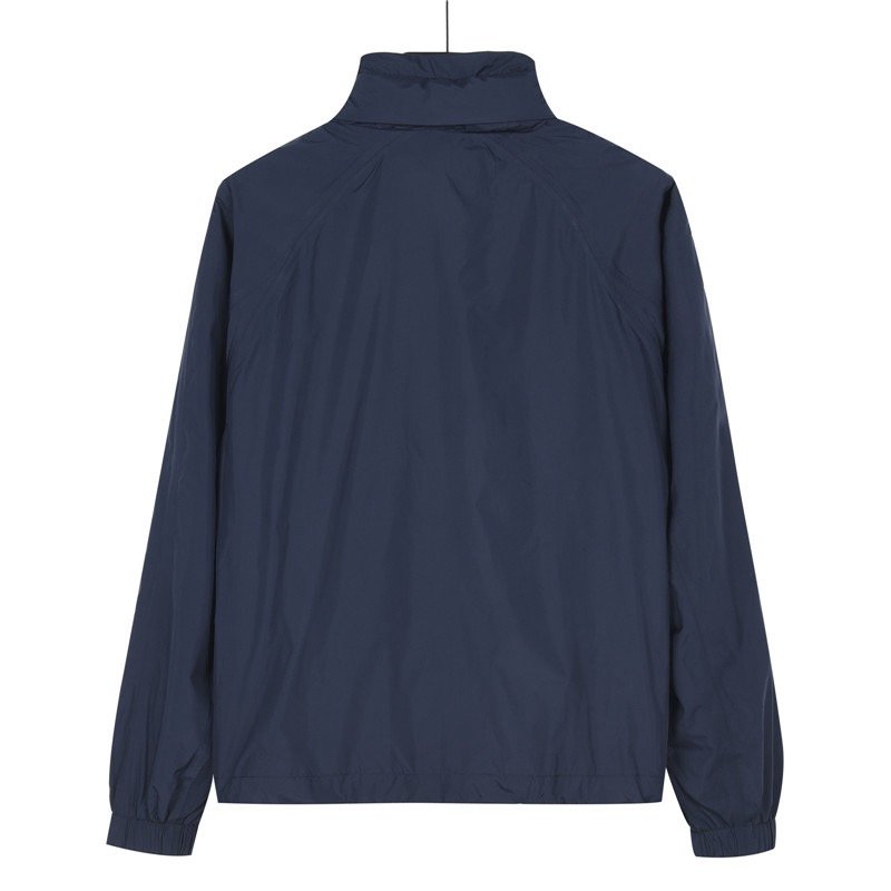 Navy Windbreaker Jacket with Ribbed Cuffs view