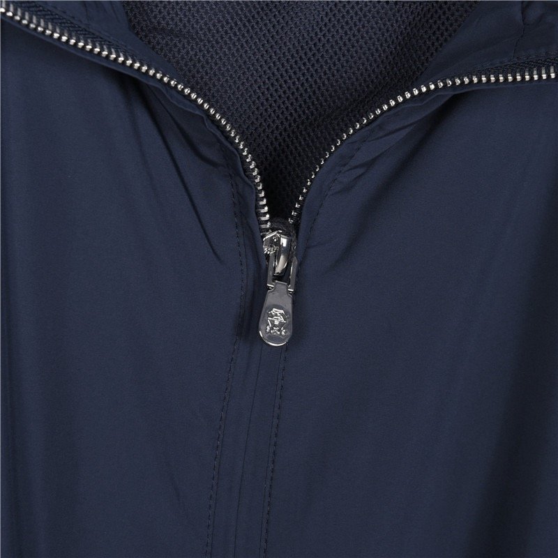 Navy Windbreaker Jacket with Ribbed Cuffs view