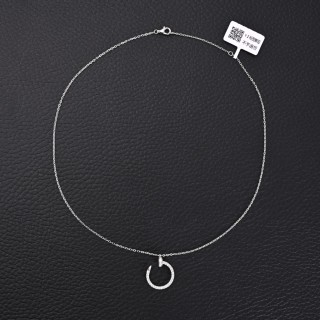 Cartier Juste un Clou Diamond Lock Collar Necklace Silver view 1