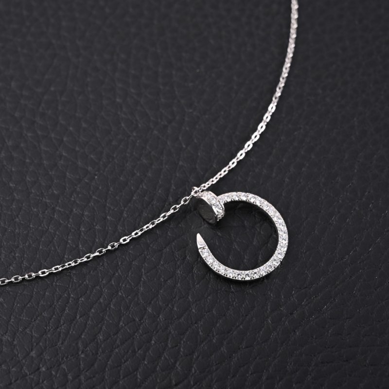 Cartier Juste un Clou Diamond Lock Collar Necklace Silver view