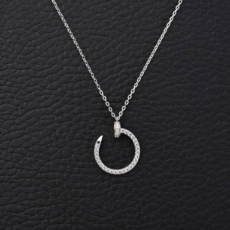 Cartier Juste un Clou Diamond Lock Collar Necklace Silver view