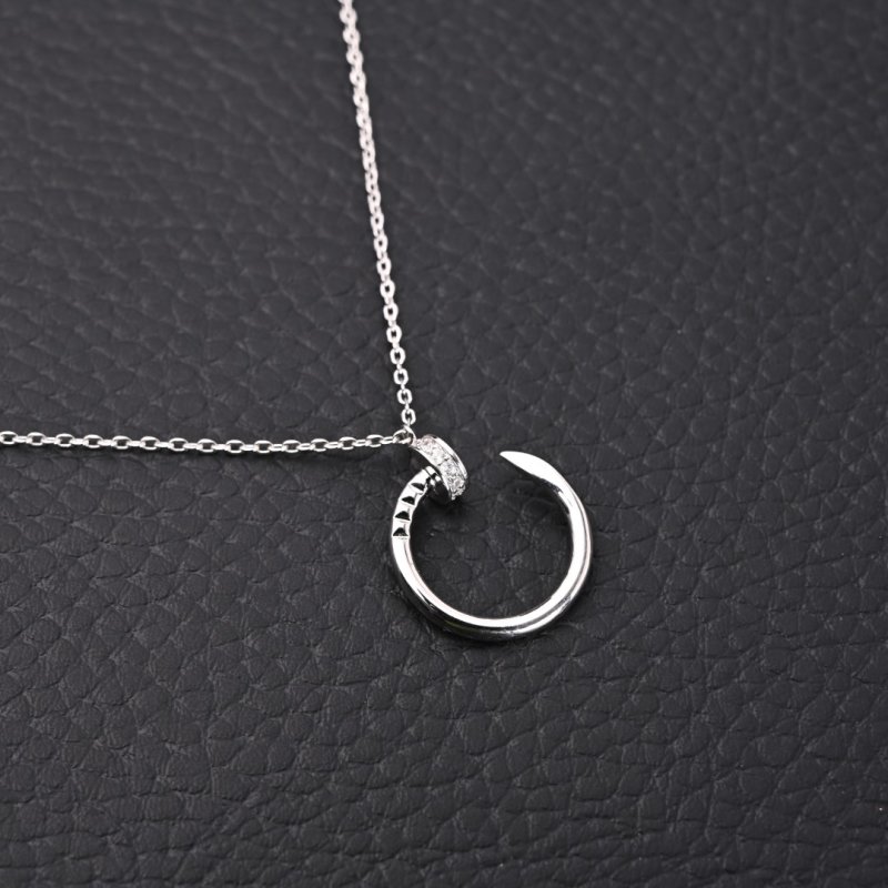 Cartier Juste un Clou Diamond Lock Collar Necklace Silver view