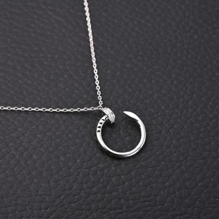 Cartier Juste un Clou Diamond Lock Collar Necklace Silver view 4