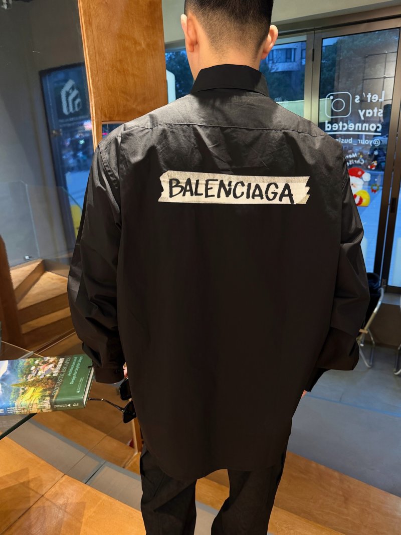 Balenciaga Black Logo Overshirt Jacket