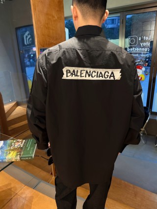 Balenciaga Black Logo Overshirt Jacket