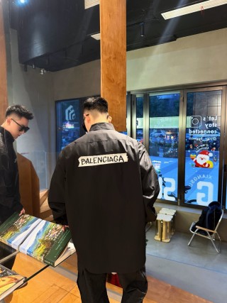 Balenciaga Black Logo Overshirt Jacket view 4
