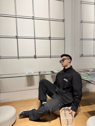 Balenciaga Black Logo Overshirt Jacket view 6