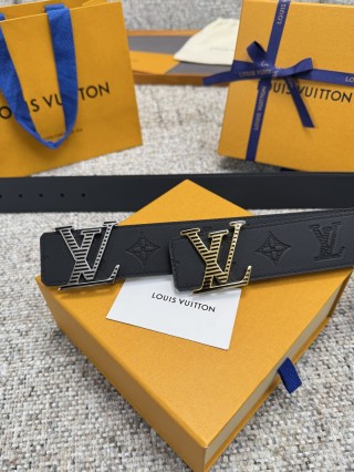 Louis Vuitton Black Leather Belt with LV Buckle view 1