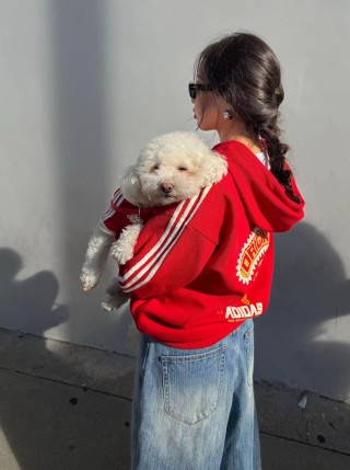 Adidas 3-Stripe Red Hoodie view 2