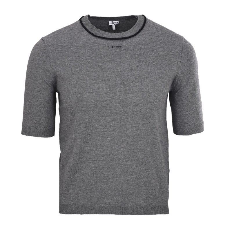 Loewe Charcoal Grey Ribbed Crew Neck T-Shirt view