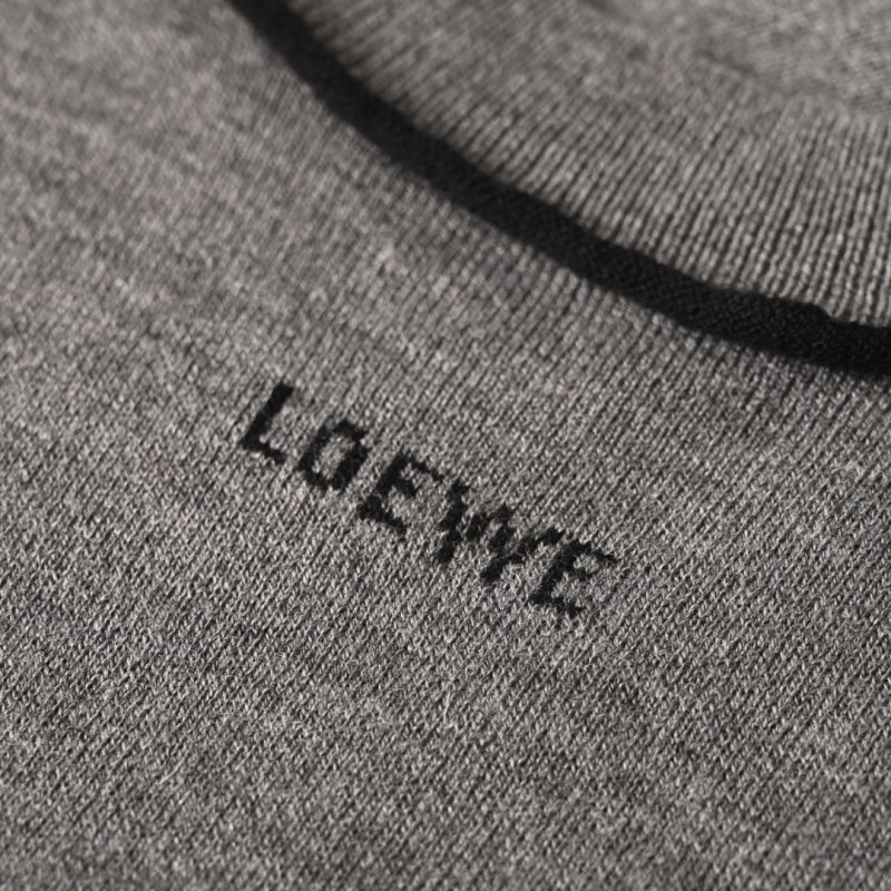 Loewe Charcoal Grey Ribbed Crew Neck T-Shirt view