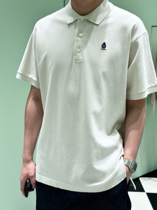 Prada Cream Polo Shirt with Embroidered Logo