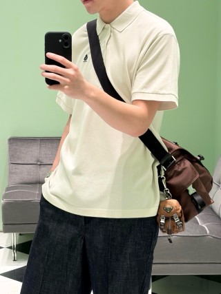 Prada Cream Polo Shirt with Embroidered Logo view 4