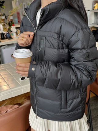 Black Puffer Down Jacket – Classic Quilted Winter Coat view 3