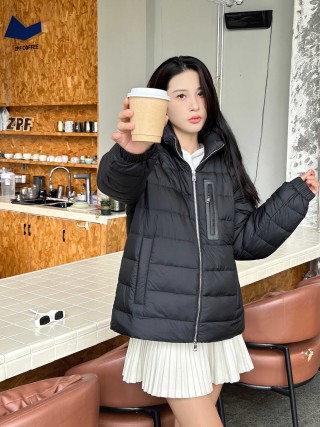 Black Puffer Down Jacket – Classic Quilted Winter Coat view 4