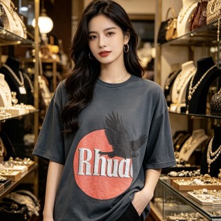 Rhude Eagle Logo Charcoal T-Shirt view 3