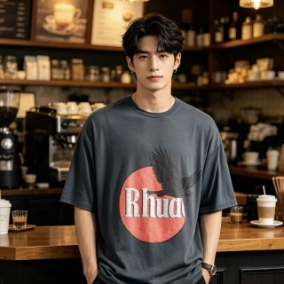 Rhude Eagle Logo Charcoal T-Shirt view 6