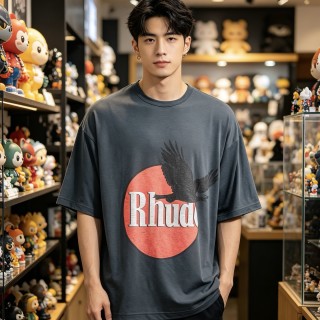 Rhude Eagle Logo Charcoal T-Shirt view 7