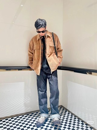 Vintage Tan Corduroy Overshirt Jacket view 1