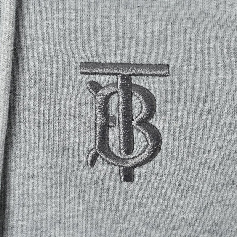 Burberry Grey Zip Hoodie with Nova Check Sleeves view