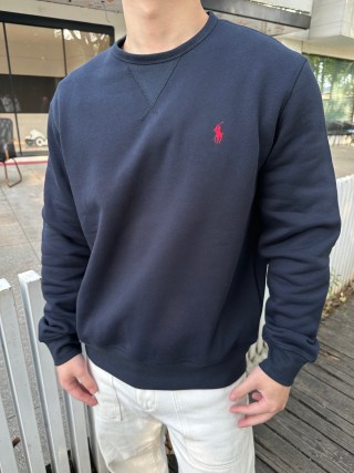 Polo Ralph Lauren Navy Crewneck Sweatshirt Red Pony