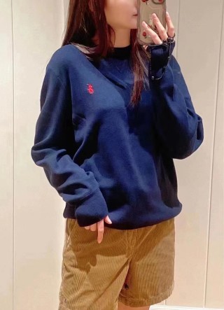 Polo Ralph Lauren Navy Crewneck Sweatshirt Red Pony view 4