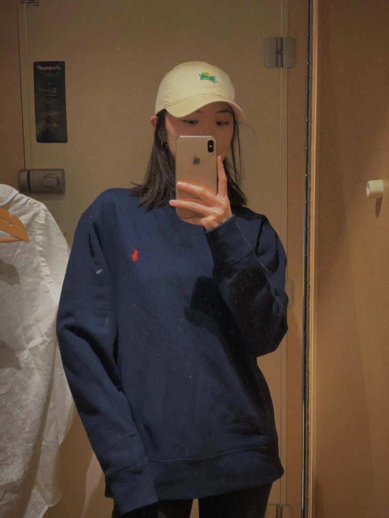 Polo Ralph Lauren Navy Crewneck Sweatshirt Red Pony view