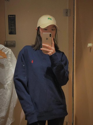 Polo Ralph Lauren Navy Crewneck Sweatshirt Red Pony view 5