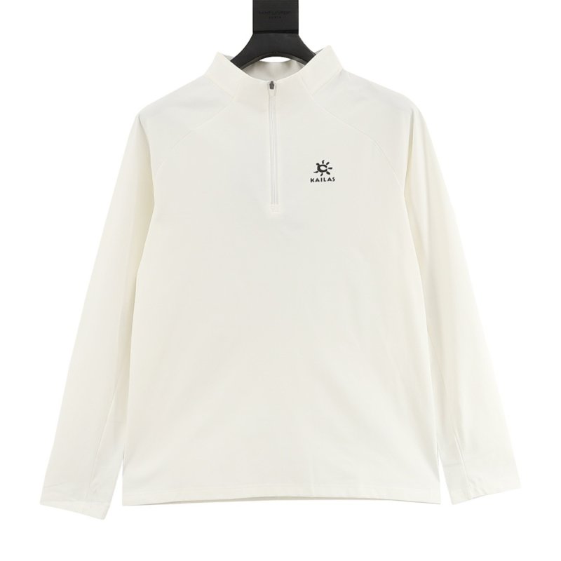 Kailas Men's Half-Zip Mock Neck Sweatshirt - Cream