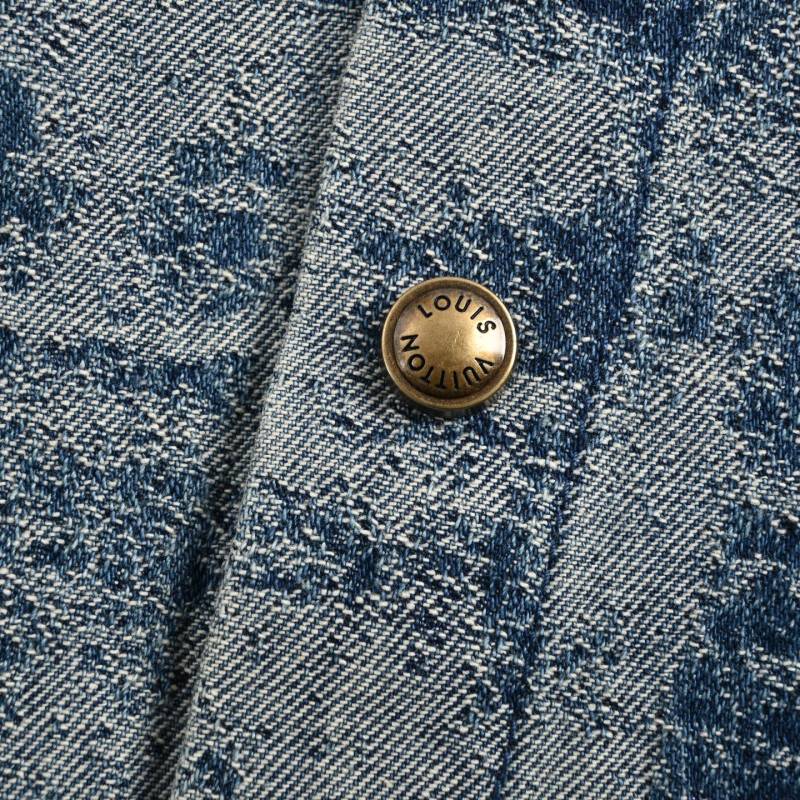 Louis Vuitton Monogram Denim Short-Sleeve Shirt Blue view