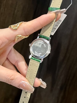 Omega De Ville White Dial Green Leather Strap 26mm view 5