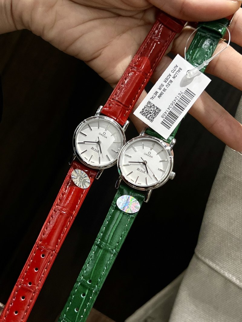Omega De Ville White Dial Green Leather Strap 26mm view