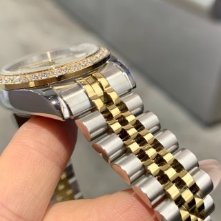 Rolex Datejust 31mm Two-Tone Ice Blue Diamond Bezel Watch view 11