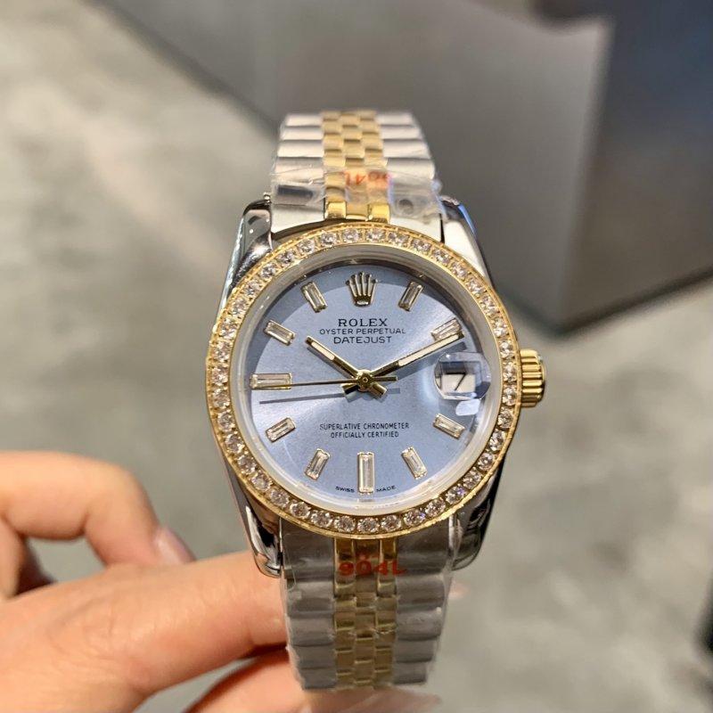Rolex Datejust 31mm Two-Tone Ice Blue Diamond Bezel Watch view