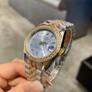 Rolex Datejust 31mm Two-Tone Ice Blue Diamond Bezel Watch view 5