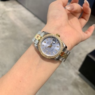 Rolex Datejust 31mm Two-Tone Ice Blue Diamond Bezel Watch view 8