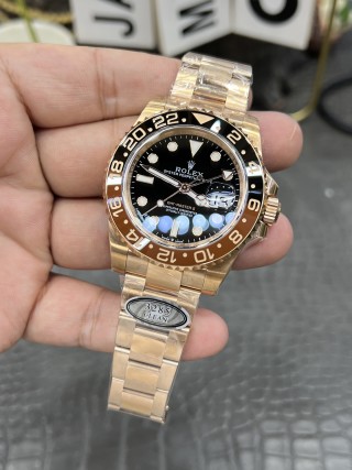 Rolex GMT-Master II 40mm Rose Gold Black Dial view 3
