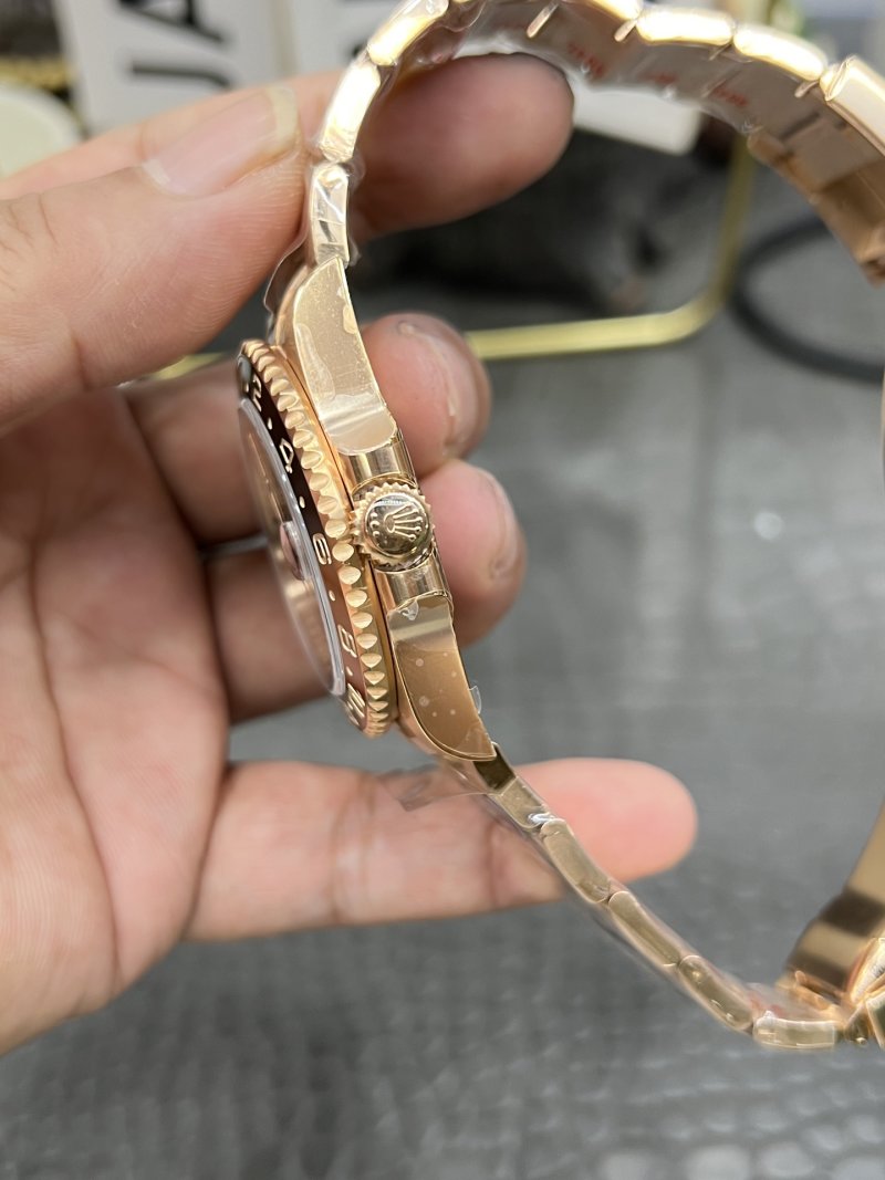 Rolex GMT-Master II 40mm Rose Gold Black Dial view