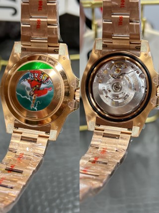 Rolex GMT-Master II 40mm Rose Gold Black Dial view 7