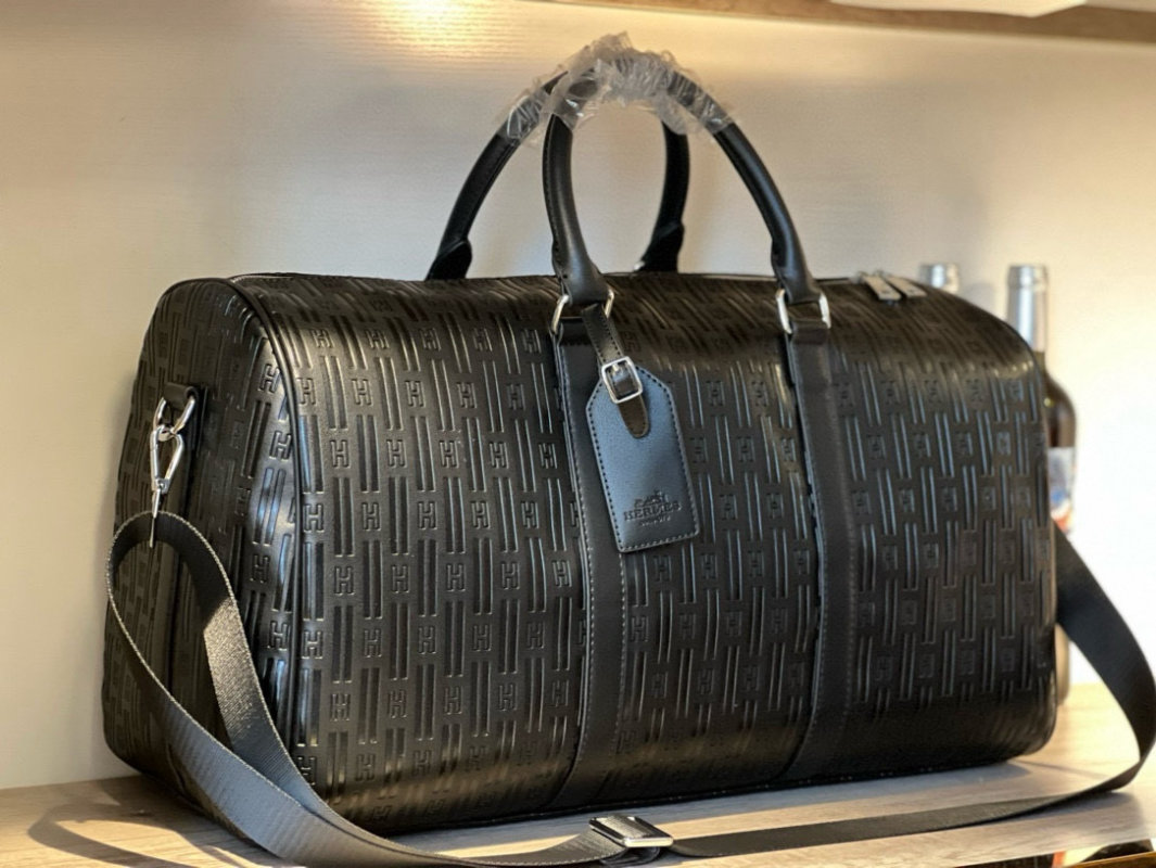 Hermès Black H-Logo Travel Duffel Bag 50cm view
