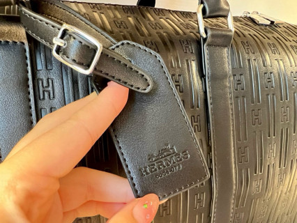 Hermès Black H-Logo Travel Duffel Bag 50cm view 5